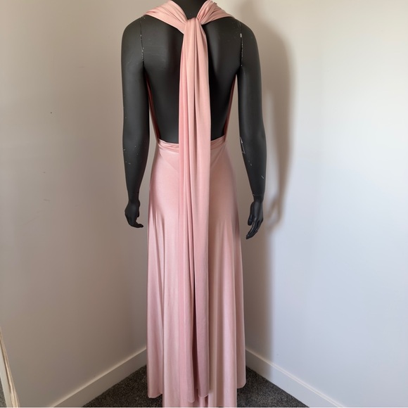 Lulus Blush Pink Convertible Deep V-Neck Maxi Dress Size S - Picture 6 of 13